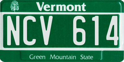 VT license plate NCV614