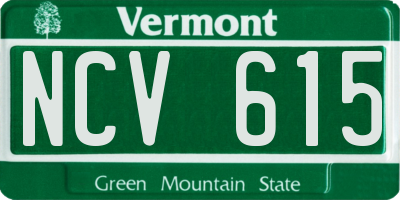 VT license plate NCV615