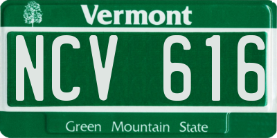 VT license plate NCV616