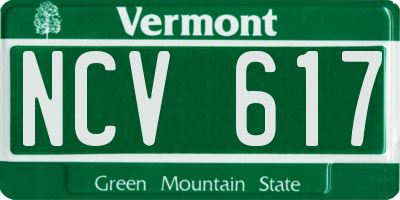 VT license plate NCV617