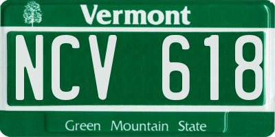 VT license plate NCV618