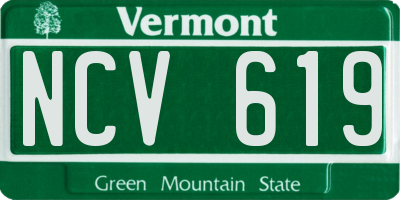 VT license plate NCV619