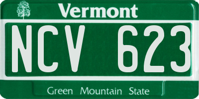 VT license plate NCV623