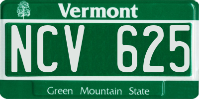 VT license plate NCV625