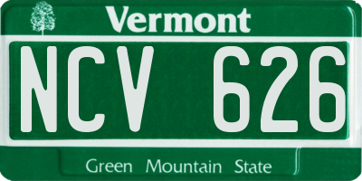VT license plate NCV626
