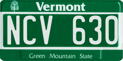 VT license plate NCV630