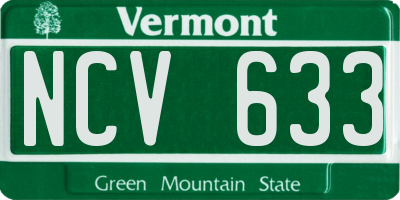 VT license plate NCV633