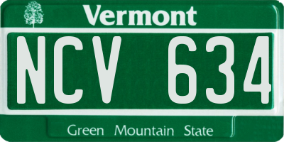 VT license plate NCV634