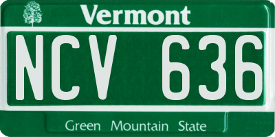 VT license plate NCV636