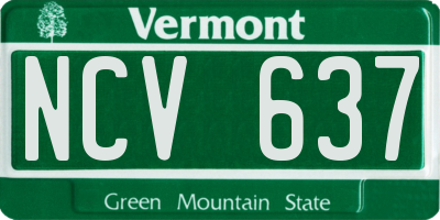 VT license plate NCV637