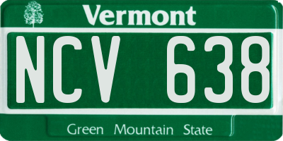 VT license plate NCV638
