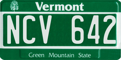 VT license plate NCV642