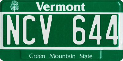 VT license plate NCV644