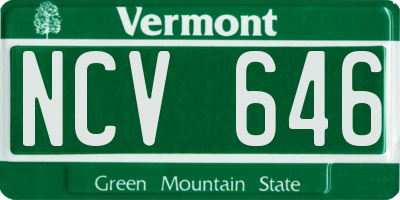 VT license plate NCV646