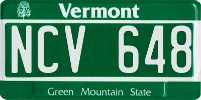 VT license plate NCV648