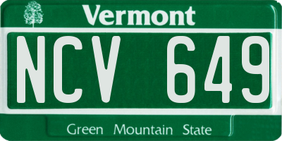 VT license plate NCV649