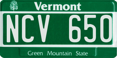VT license plate NCV650