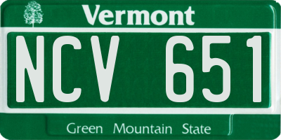 VT license plate NCV651