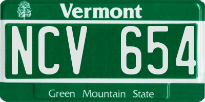 VT license plate NCV654