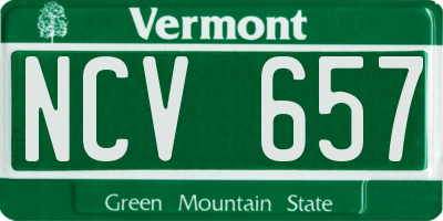 VT license plate NCV657
