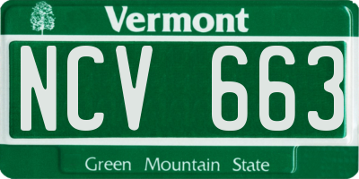VT license plate NCV663