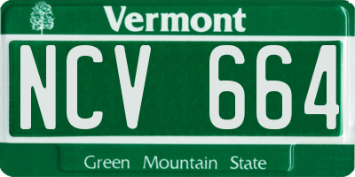 VT license plate NCV664