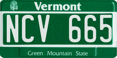 VT license plate NCV665