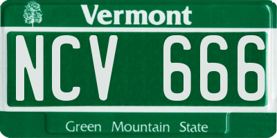 VT license plate NCV666