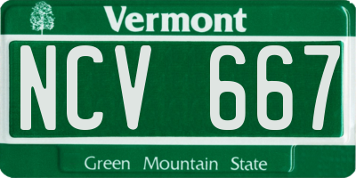 VT license plate NCV667