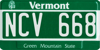 VT license plate NCV668