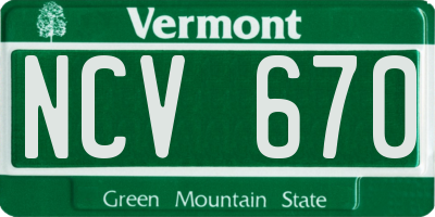 VT license plate NCV670