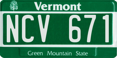 VT license plate NCV671