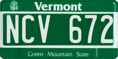 VT license plate NCV672