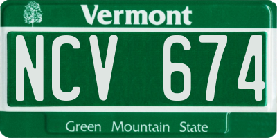 VT license plate NCV674