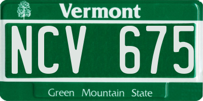 VT license plate NCV675