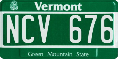 VT license plate NCV676
