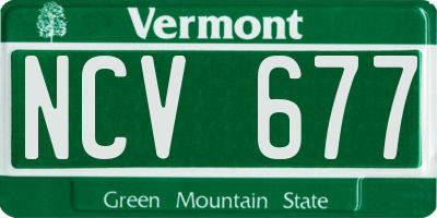 VT license plate NCV677
