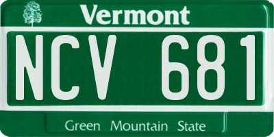 VT license plate NCV681