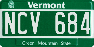 VT license plate NCV684