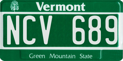 VT license plate NCV689