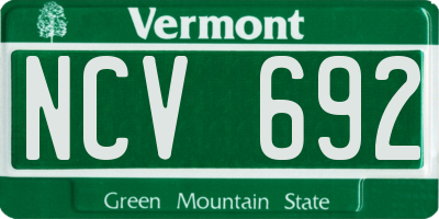 VT license plate NCV692