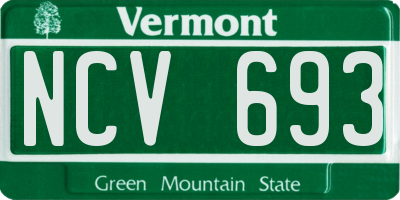 VT license plate NCV693