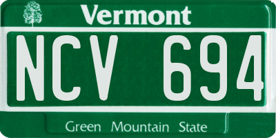 VT license plate NCV694