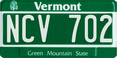 VT license plate NCV702