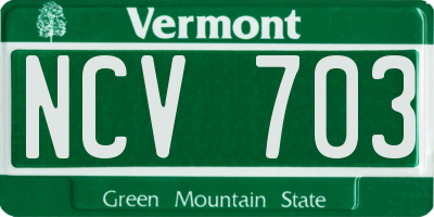 VT license plate NCV703