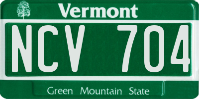 VT license plate NCV704