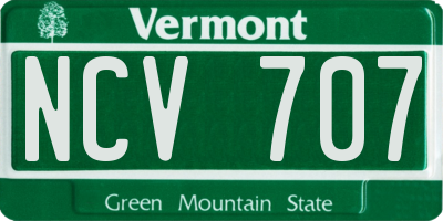 VT license plate NCV707