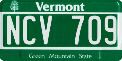 VT license plate NCV709