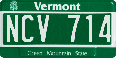 VT license plate NCV714