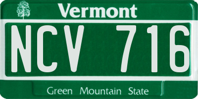 VT license plate NCV716
